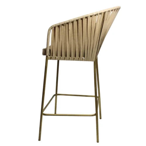 banco-metalico-malibu-2 Banco de acero tubular, respaldo tejido en polipropileno, asiento de metal con cojín desmontable, tapizado en tela, vinipiel o petatillo, varios colores, no apilable, para interior.