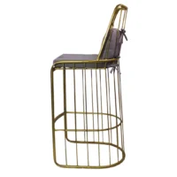 Banco de acero tubular, respaldo y asiento de acero con cojín desmontable, tapizado. No apilable, para interior.