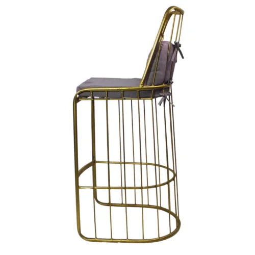 Banco de acero tubular, respaldo y asiento de acero con cojín desmontable, tapizado. No apilable, para interior.