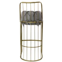 Banco de acero tubular, respaldo y asiento de acero con cojín desmontable, tapizado. No apilable, para interior.