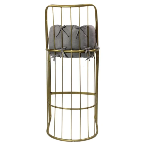 Banco de acero tubular, respaldo y asiento de acero con cojín desmontable, tapizado. No apilable, para interior.