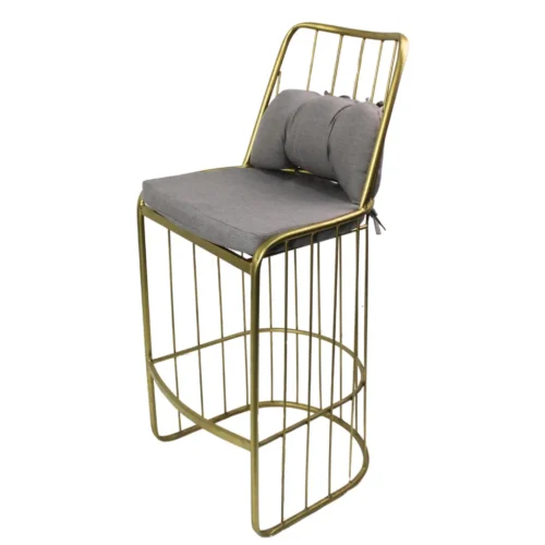 Banco de acero tubular, respaldo y asiento de acero con cojín desmontable, tapizado. No apilable, para interior.