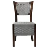 Silla Aroa de madera de pino con respaldo y asiento de polipropileno tejido, no apilable