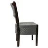 Silla Aroa de madera de pino con respaldo y asiento de polipropileno tejido, no apilable