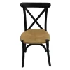 Silla Crossback Tejida con asiento de ratán sintético, apilable.