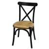 Silla Crossback 07 con asiento de ratán sintético, apilable.