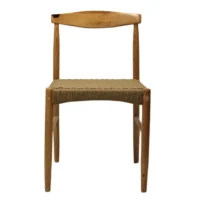 Silla Elbow 02 de madera de pino con asiento de celulosa natural, no apilable.