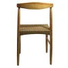 Silla Elbow Redonda de madera de pino con asiento de celulosa natural, no apilable.