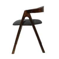 Silla Cairo de madera de pino con respaldo de madera y asiento tapizado, apilable.