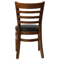 Silla Catalán de madera de pino con respaldo de madera y asiento tapizado, no apilable