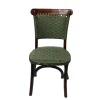 Silla Tejeda 02 de madera de pino con respaldo y asiento de polipropileno tejido, apilable