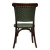 Silla Cleo de madera de pino con respaldo y asiento de polipropileno tejido, apilable