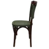 Silla Cleo de madera de pino con respaldo y asiento de polipropileno tejido, apilable