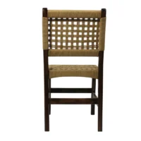 Silla Cordelia de madera de pino, respaldo y asiento con tejido de celulosa natural, no apilable.