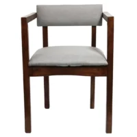 Silla Laura de madera de pino con respaldo y asiento tapizados, no apilable.
