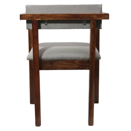 Silla Laura de madera de pino con respaldo y asiento tapizados, no apilable.
