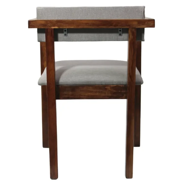 Silla Laura de madera de pino con respaldo y asiento tapizados, no apilable.