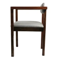 Silla Laura de madera de pino con respaldo y asiento tapizados, no apilable.