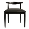 Silla Romi 02 de madera de pino con asiento tapizado, apilable.