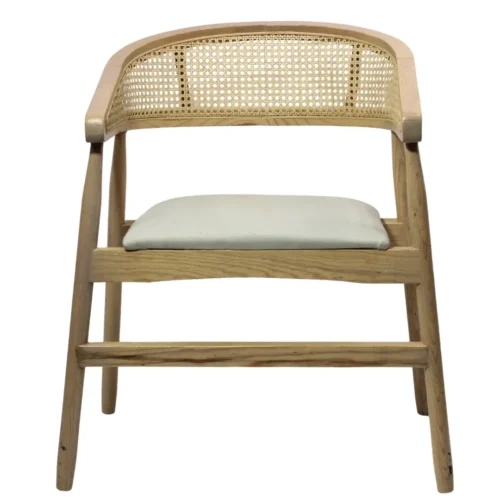 silla-praga-02-2 Silla Praga 02 de madera de pino con respaldo de bejuco sintético y asiento tapizado, no apilable.