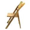 Silla Spring de madera de pino con respaldo y asiento de bejuco sintético, plegable.