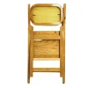Silla Spring de madera de pino con respaldo y asiento de bejuco sintético, plegable.