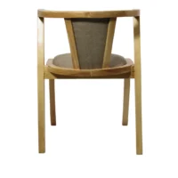 Silla Suecia de madera de pino con respaldo y asiento tapizados, no apilable.