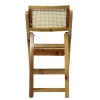 Silla Sunny de madera de pino con respaldo y asiento de bejuco sintético, plegable.