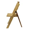 Silla Sunny de madera de pino con respaldo y asiento de bejuco sintético, plegable.