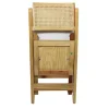 Silla Sunny de madera de pino con respaldo y asiento de bejuco sintético, plegable.