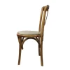 Silla Crossback Tapizada de madera de pino con respaldo de cruceta y asiento tapizado, apilable