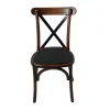 Silla Crossback Metálica de cruceta y asiento tapizado, apilable.