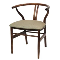 Silla Wishbone Tapizado de madera de pino con asiento tapizado, no apilable.