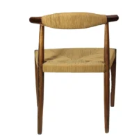 Silla Romi Tejido de madera de pino con respaldo y asiento de celulosa natural, apilable.
