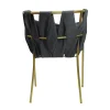 Silla Camila Redonda metálica, de acero tubular, respaldo tejido en tela, asiento de metal con cojín desmontable y tapizado. Apilable, adecuada para interior.