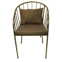 Silla Chloe metálica, de acero tubular, asiento de metal con tapizado, funda con tiras para ajuste. Adecuada para interior.