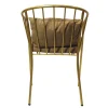 Silla Chloe metálica, de acero tubular, asiento de metal con tapizado, funda con tiras para ajuste. Adecuada para interior.