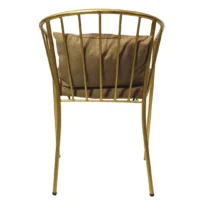 Silla Chloe metálica, de acero tubular, asiento de metal con tapizado, funda con tiras para ajuste. Adecuada para interior.