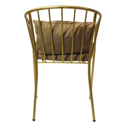 Silla Chloe metálica, de acero tubular, asiento de metal con tapizado, funda con tiras para ajuste. Adecuada para interior.