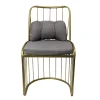 Silla Muller metálica, de acero tubular, respaldo y asiento de acero con cojín tapizado desmontable. No apilable, adecuada para interior.