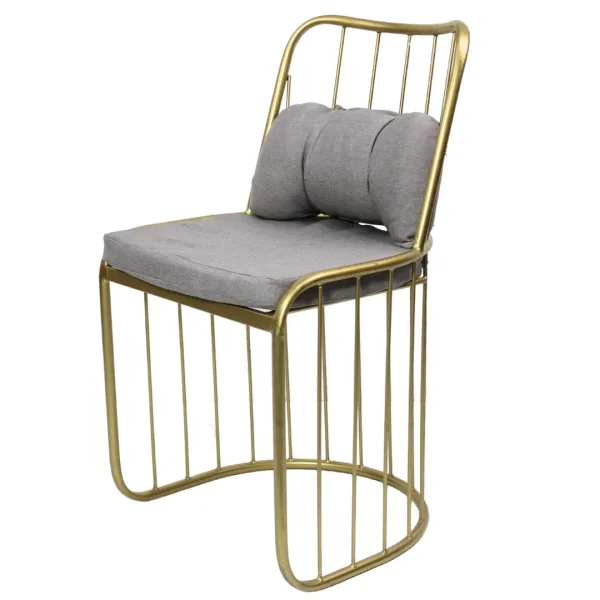 Silla Muller metálica, de acero tubular, respaldo y asiento de acero con cojín tapizado desmontable. No apilable, adecuada para interior.