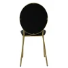 Silla Ovalo AT metálico, de acero tubular con respaldo y asiento tapizados color negro. Apilable, adecuada para interior.