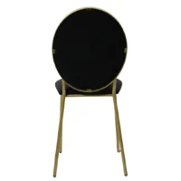 Silla Ovalo AT metálico, de acero tubular con respaldo y asiento tapizados color negro. Apilable, adecuada para interior.