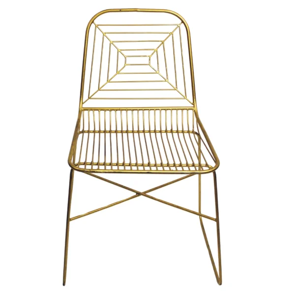 Silla Roma metálica, de varilla sólida, completamente de metal, apilable, adecuada para interior.