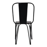 Silla Tolix metálica, de acero tubular, respaldo de metal y asiento de madera, apilable, adecuada para interior.