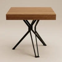 Mesa Base WPT, cubierta de melamina corte 45 grados y base de acero con pintura electroestática. Ideal para el sector Horeca.