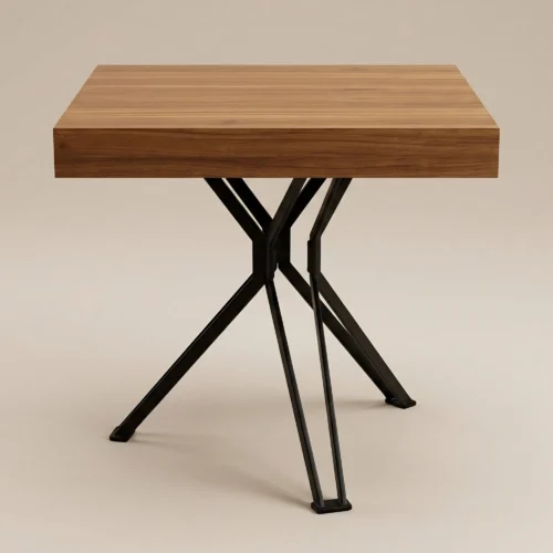 Mesa Base WPT, cubierta de melamina corte 45 grados y base de acero con pintura electroestática. Ideal para el sector Horeca.