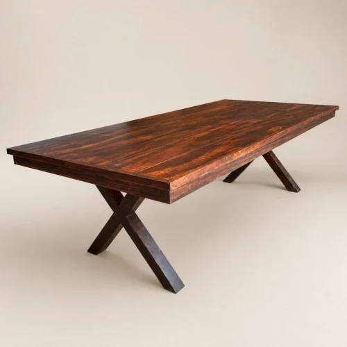 Mesa California para eventos. Mesa de madera, diseño rectangular para 12 personas según medidas.