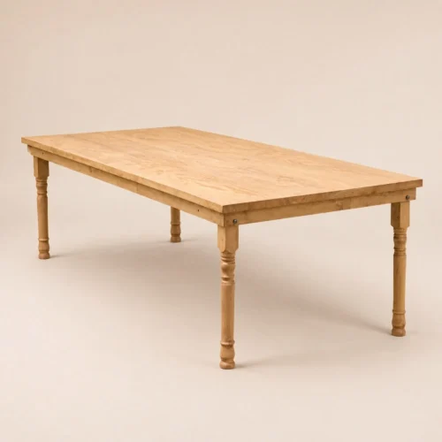 Mesa para eventos Carlota, de madera de pino rectangular para 8-12 personas.