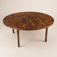 Mesa para eventos Carlota, de madera de pino redonda para 8-12 personas.